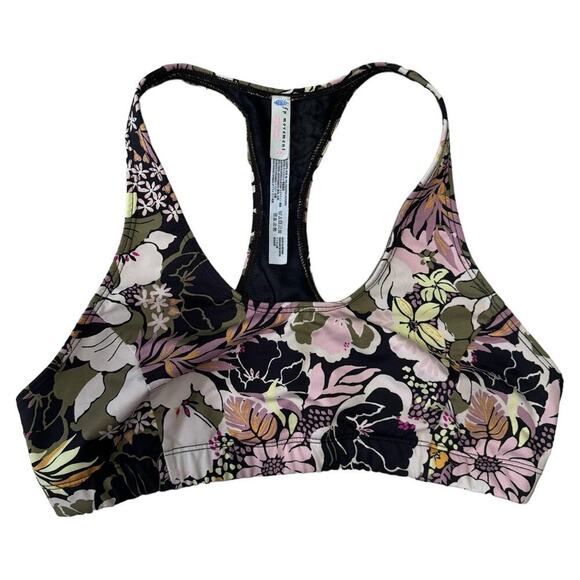 Free People Floral Colorful Sports Bra Size Small - Picture 1 of 7